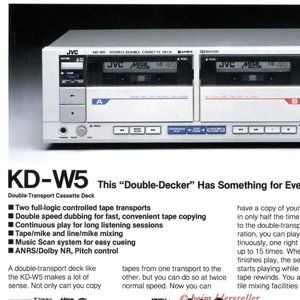 JVC double cassette deck double deck cassette tape player JVC KD-W5